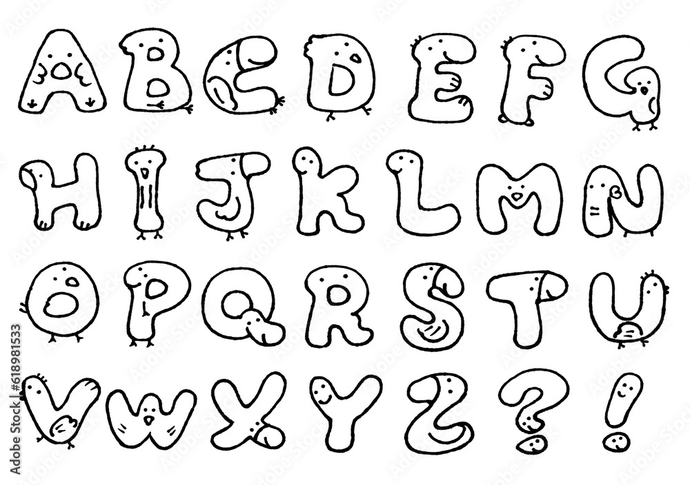 アルファベット_フォント_線画 アルファベット_フォント_線画
