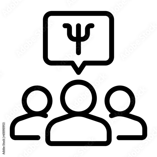 group therapy line icon