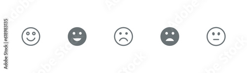 smile face icon set. Happy face, smiley face,negative and positive mood Icon in trendy flat style isolated on white background.