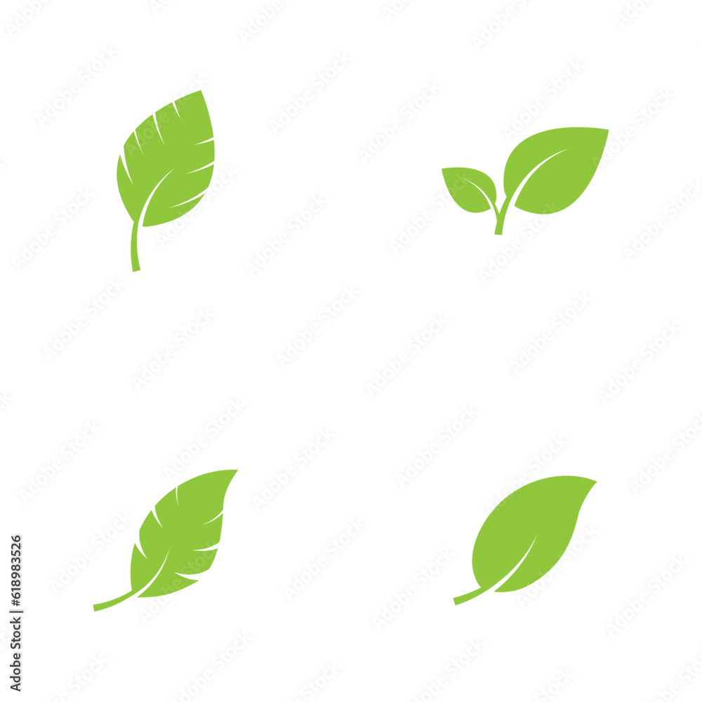 Logos of green Tree leaf  nature element vector