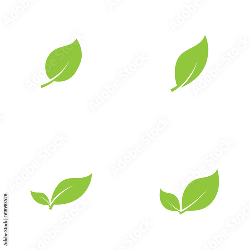 Logos of green Tree leaf nature element vector