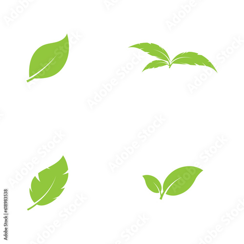 Logos of green Tree leaf nature element vector