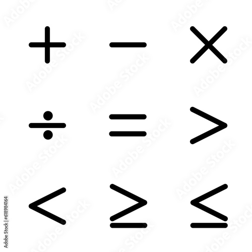 math symbol icon set