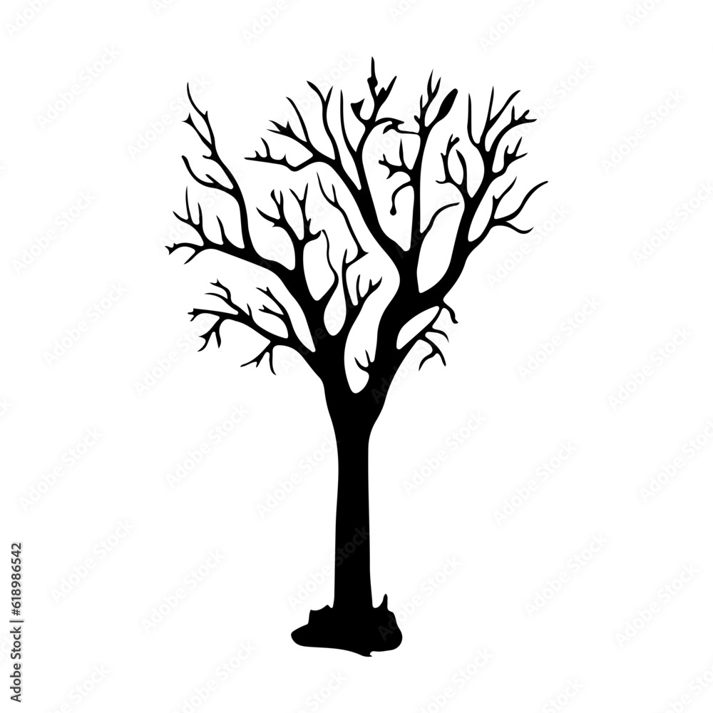 Fototapeta premium Haunted Tree Black Shadow Scary Horror 