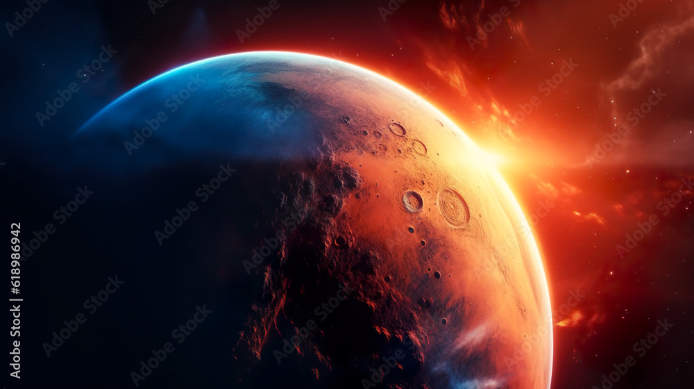 Obraz premium 火星に良く似た惑星 Generative AI