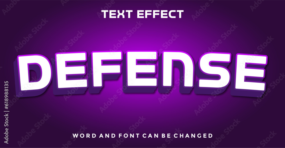 Defence text style effect editable