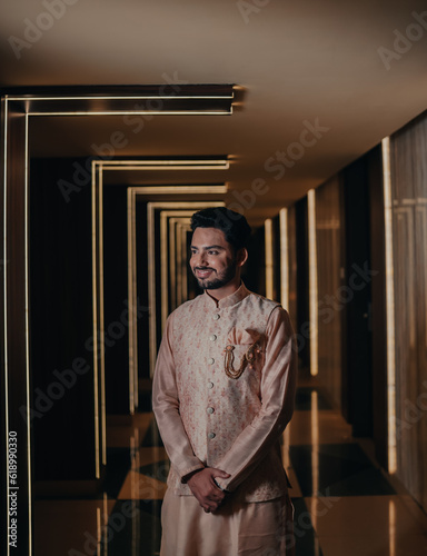 An Indian man in a traditional kurta pajama