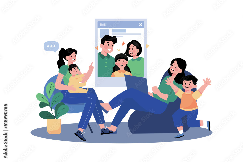 Fototapeta premium Parent finds support in parenting groups.