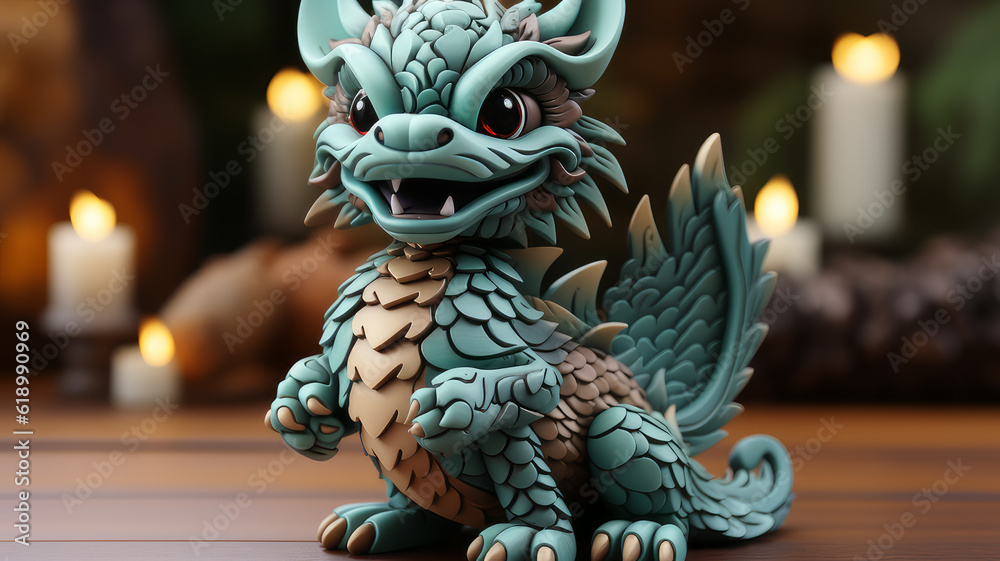 Fototapeta premium symbol of 2024 green dragon.