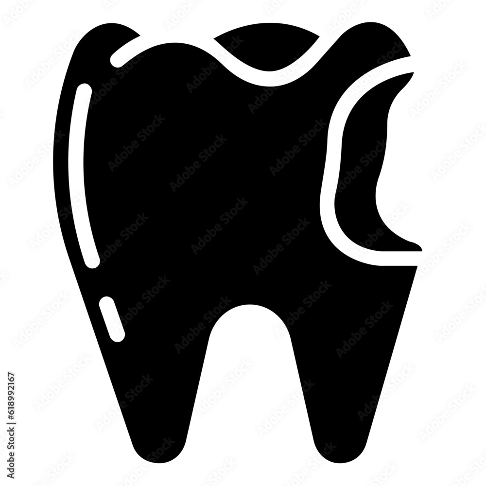 cavity tooth glyph vector icon cavity tooth glyph vector icon