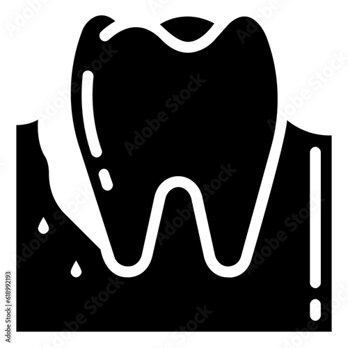 periodontitis glyph vector icon