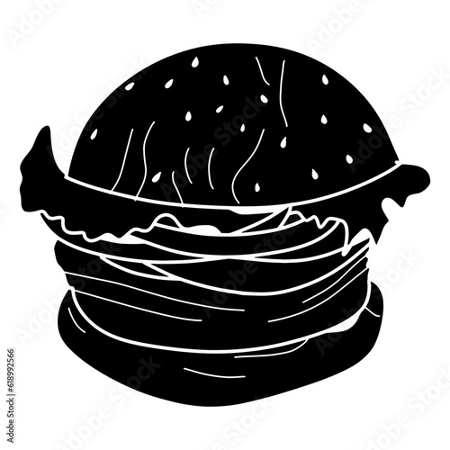 Burger icon glyph isolated on white