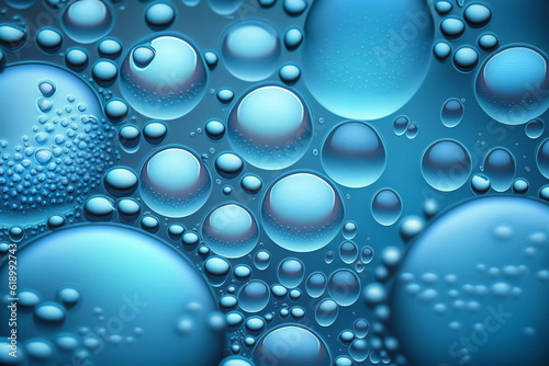 Blue pearl background. Color bubbles. Pearl background. Generative ai