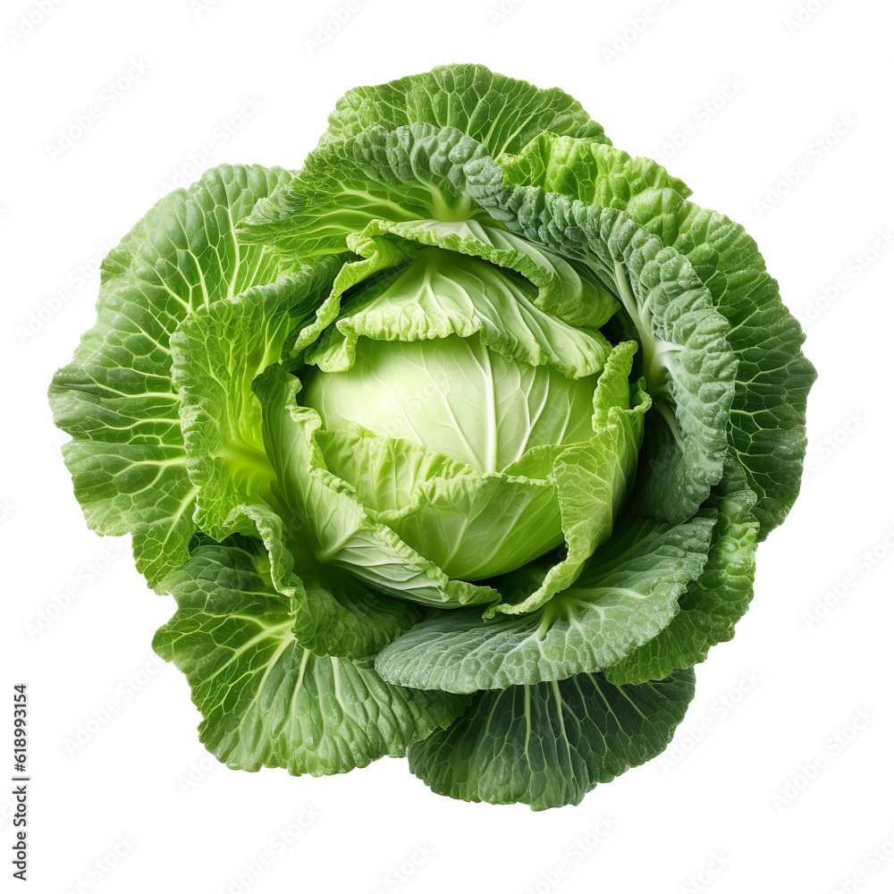 Obraz premium front view of cabbage vegetable isolated on transparent white background