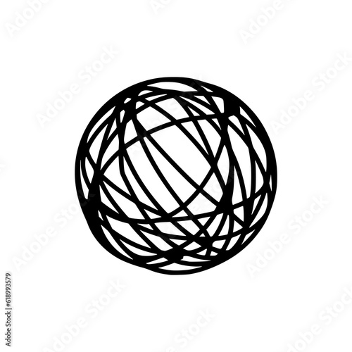 simple ball yarn line art logo vector illustration template design