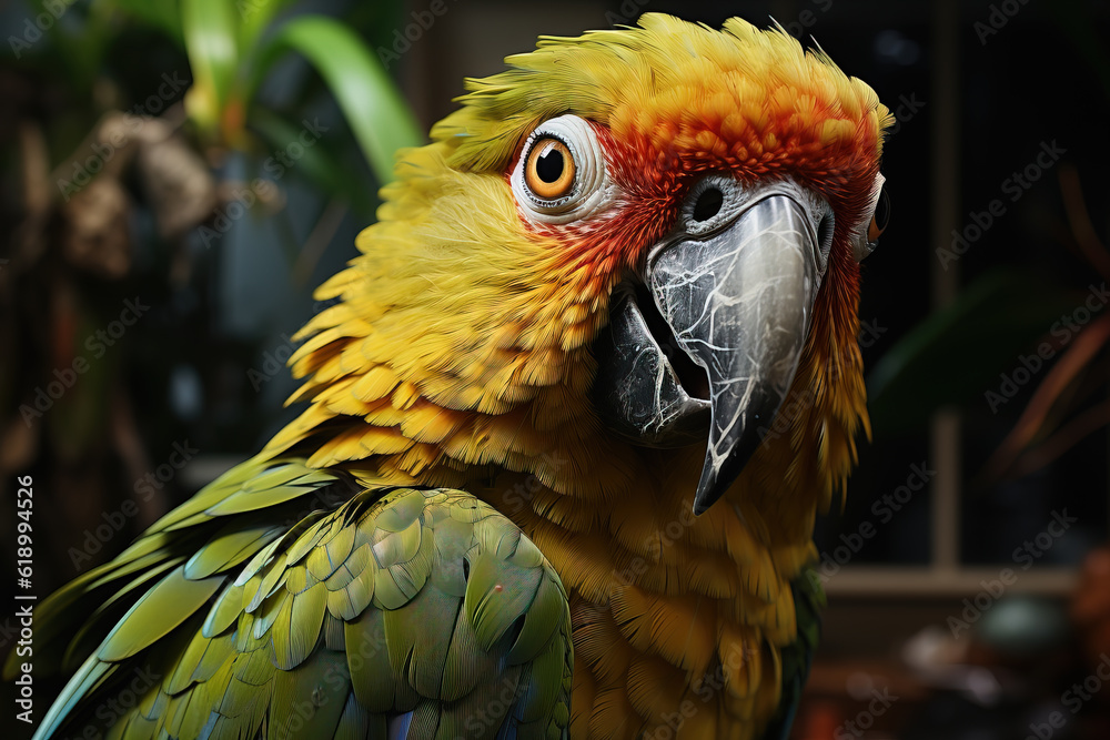 Fototapeta premium Beautiful and colorful parrot macaw