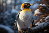 Portrait of a penguin in snow