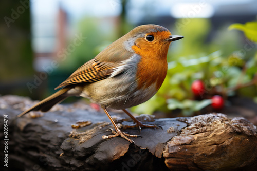 Robin bird perched on a branch © Jeremy