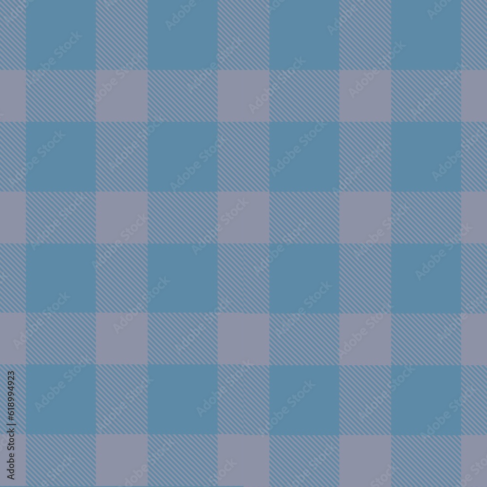 Gingham seamless pattern, blue and grey can be used in fashion decoration design. Bedding, curtains, tablecloths