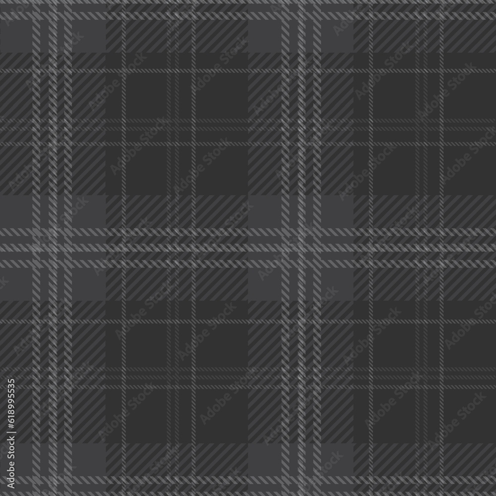 Tartan seamless pattern, grey and black, can be used in fashion design. Bedding, curtains, tablecloths