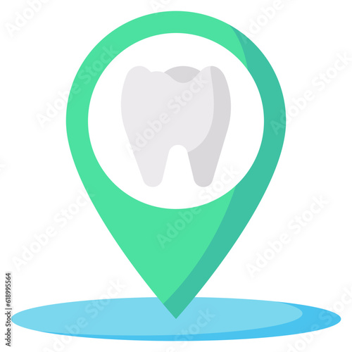 dental address flat victor icon