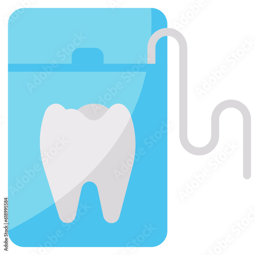 dental floss flat victor icon