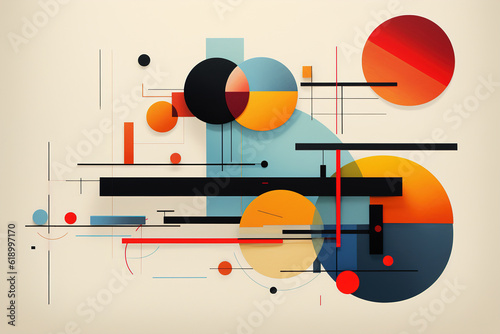 Abstract retro composition, Bauhaus style illustration