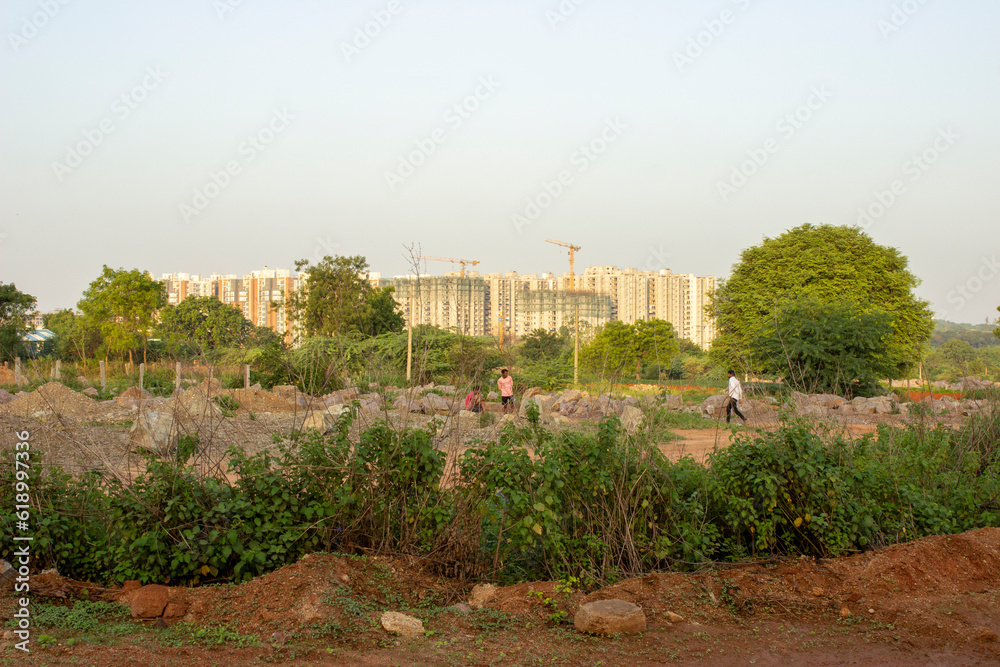 Aggressive urbanisation of rural areas at the cost of agriculture, Hyderabad, Telangana, India