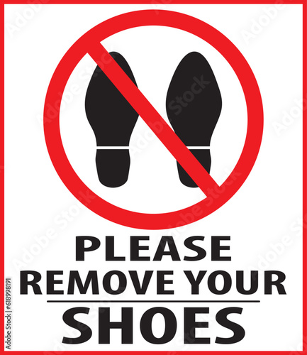 Please remove your shoes notice vector eps