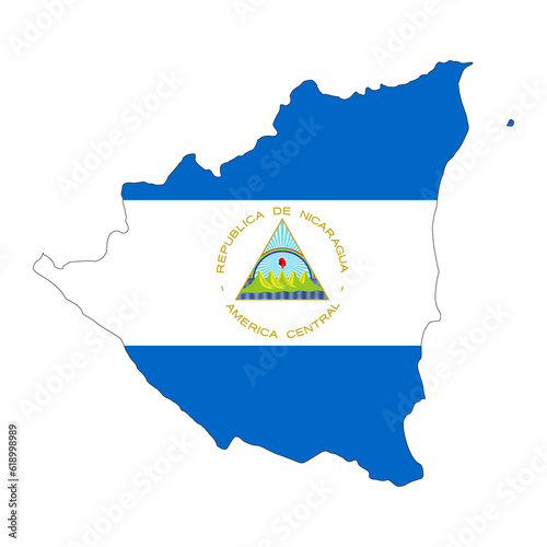 Nicaragua Flag Map (PNG)