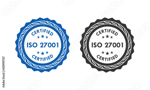 ISO 27001 Design badge template illustration