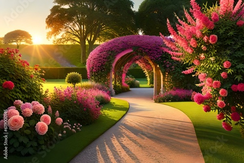 beautifull flower land scape rose