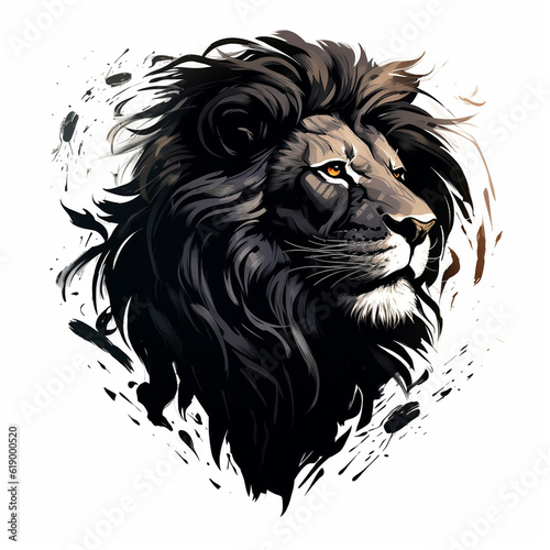black silhouette illustration of a lion