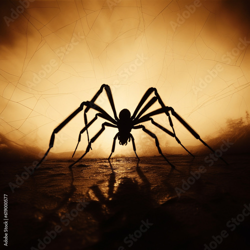 black silhouette illustration of a spider