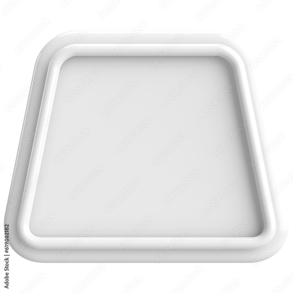 3D trapezoid button. Empty button. 3D illustration. 3D trapezoid button. Empty button. 3D illustration.
