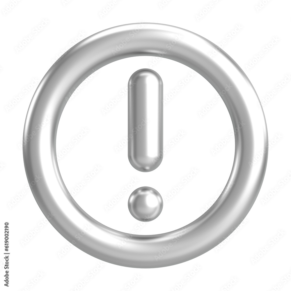 Warning sign. Exclamation mark. 3D illustration. Warning sign. Exclamation mark. 3D illustration.