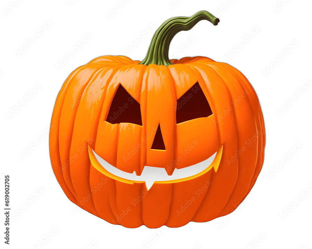 halloween pumpkin face isolated on white background