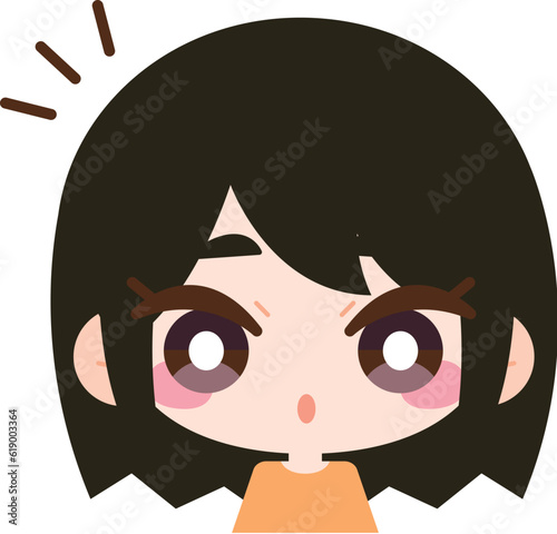 ちょっとびっくりした女性のイラスト