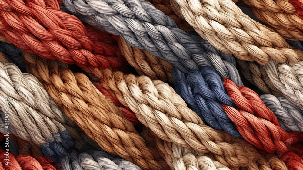 Multicolored braided rope as background.