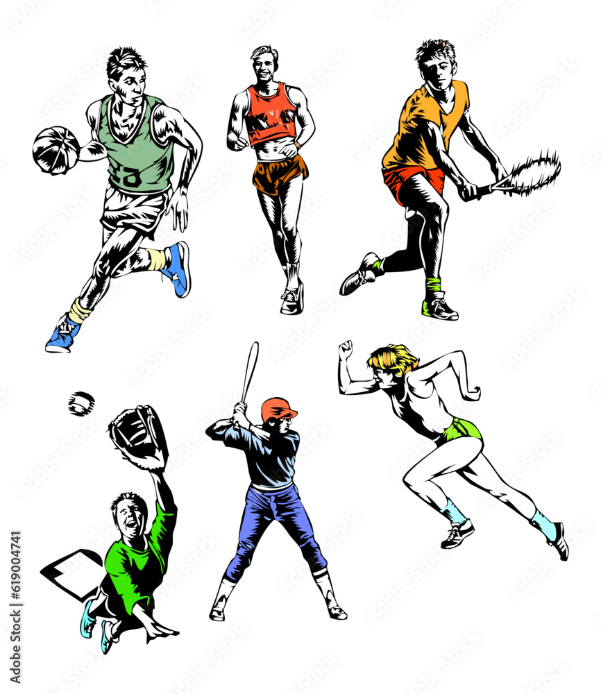 Fototapeta premium sports, baseball, tennis, basketball, sprint, jog, 