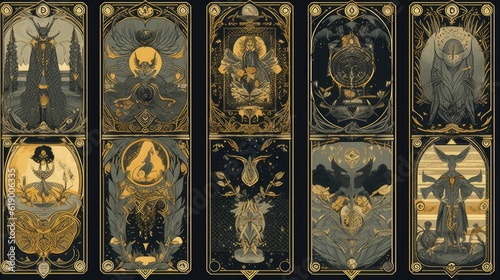 A collection of beautifully illustrated tarot cards