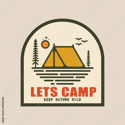 Mountain and Camping Life illustration, outdoor adventure . Vector graphic for t shirt and other uses.

