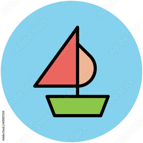Water transport, flat icon of boat 