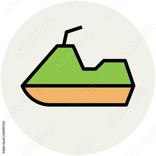 Water transport, flat icon of boat 