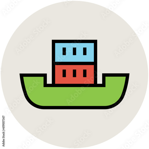 Water transport, flat icon of boat 