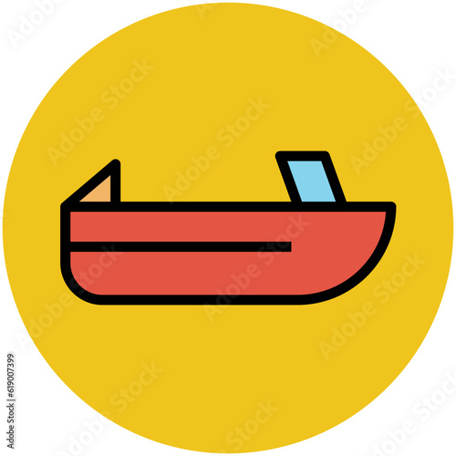 Water transport, flat icon of boat 