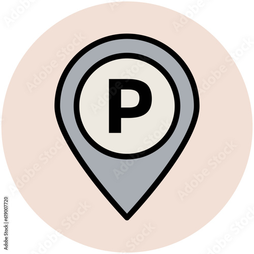 Easy to use flat rounded icon of location pin, concept of navigate the location 