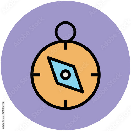 Easy to use flat rounded icon of location pin, concept of navigate the location 