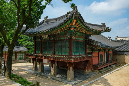 Detail of the Changdeokgung Palace in Seoul  South Korea.
