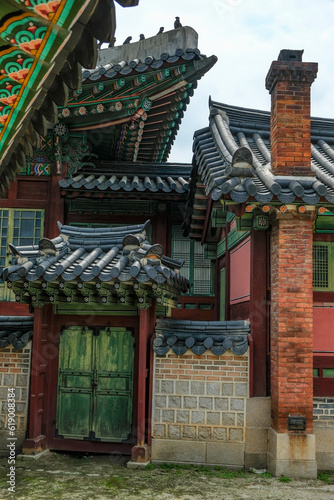 Detail of the Changdeokgung Palace in Seoul  South Korea.